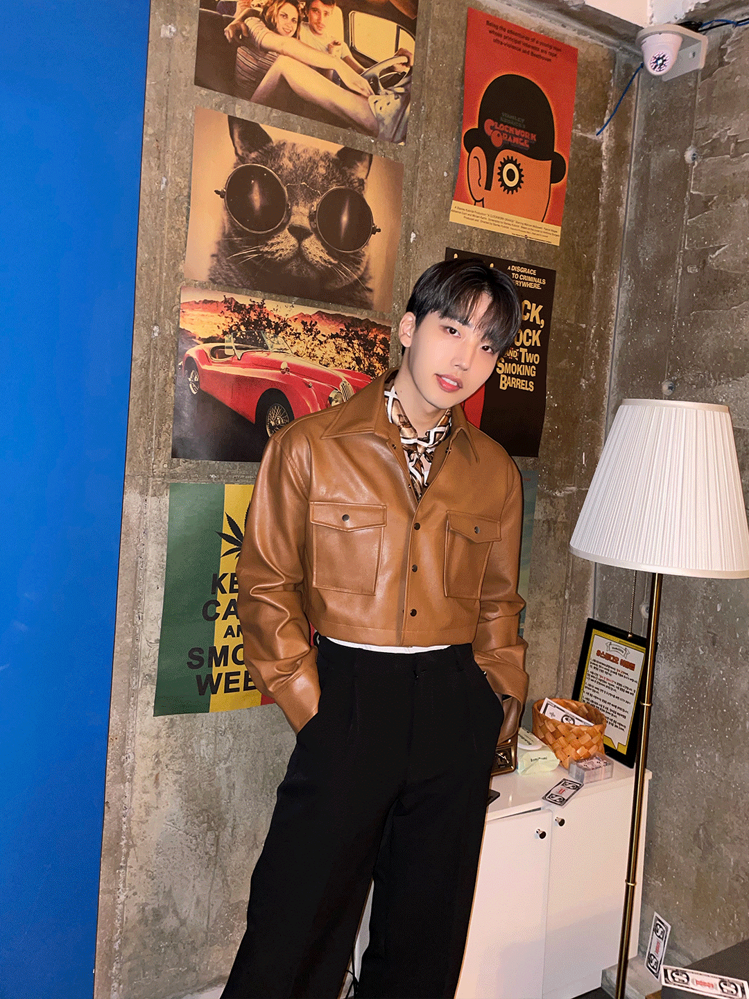 French Leather Crop Jacket (2color)